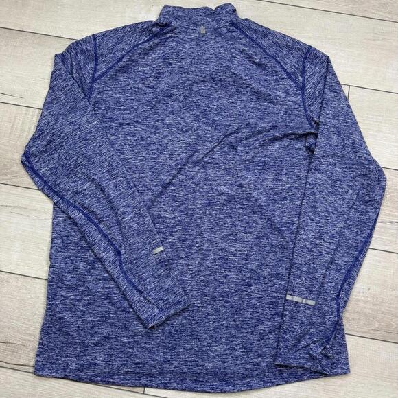 Nike Dri-FIT 1/4 Zip Running Shirt Blue Heather Size XL Long Sleeve Reflective - Picture 3 of 8